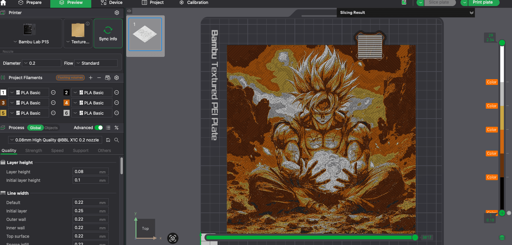 VoxelPrime converting an image into a layered 3D print plate
