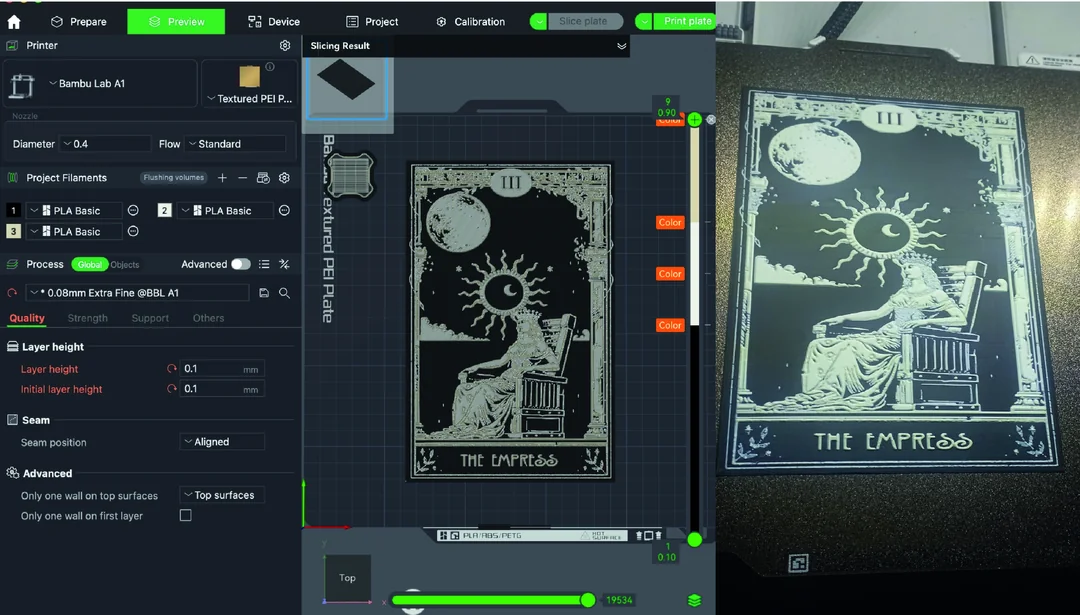 Illustration for Hueforge 3D Printing: Layered Arcana Tarot Cards (22 Models in 3MF Format)