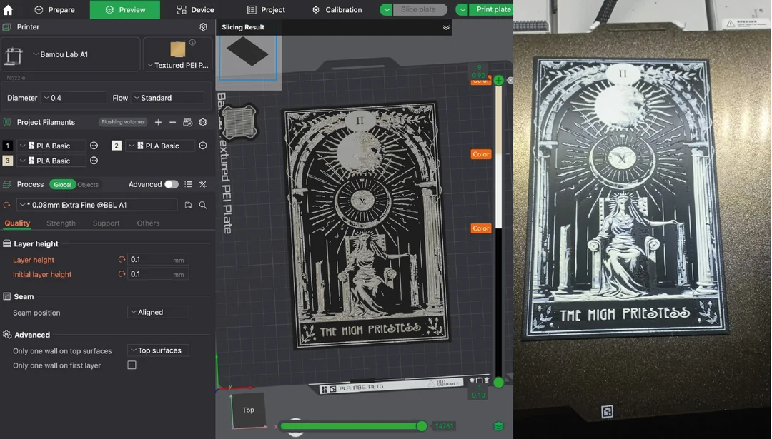 Illustration for Hueforge 3D Printing: Layered Arcana Tarot Cards (22 Models in 3MF Format)