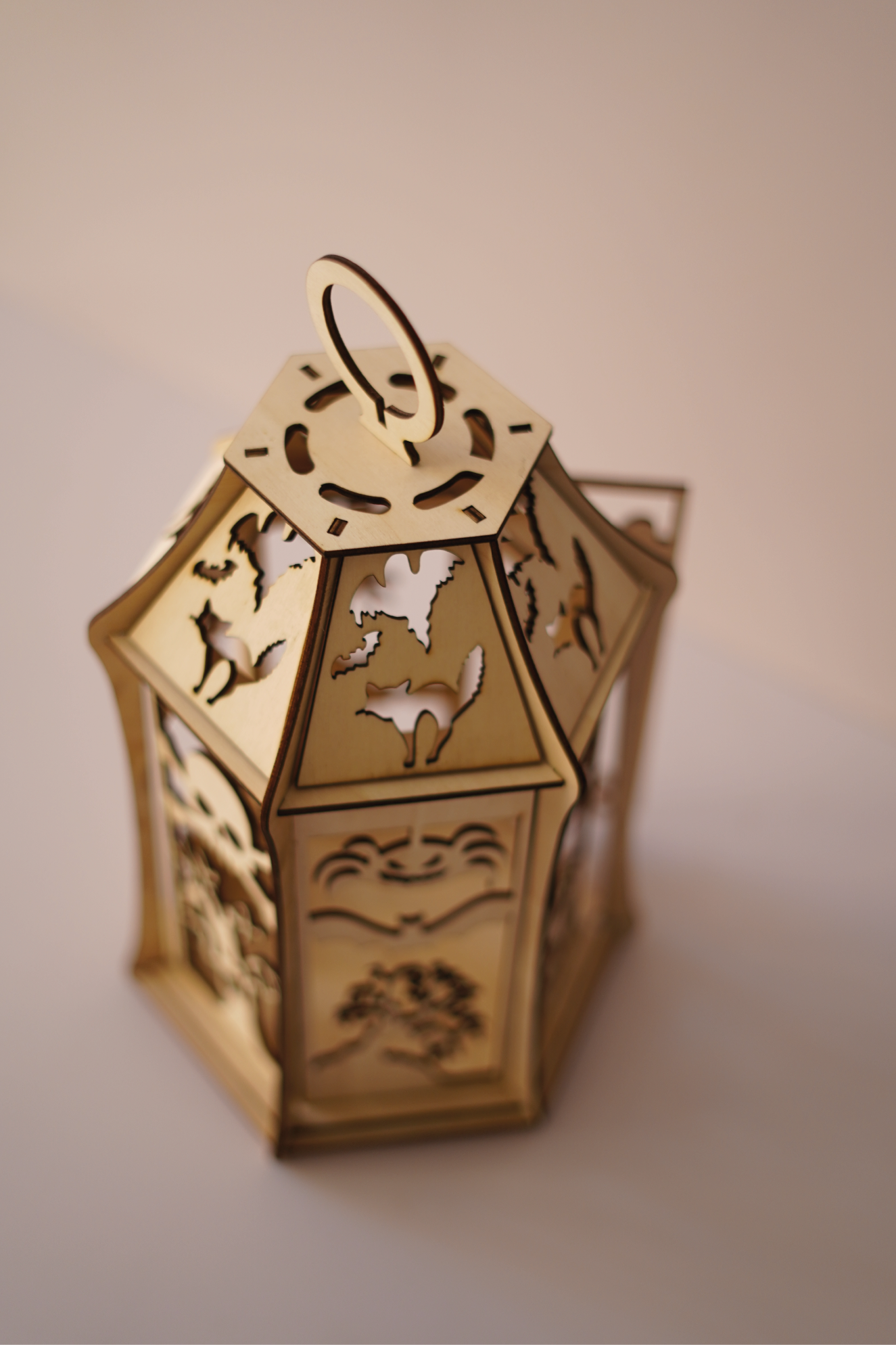 Illustration for Halloween Wooden Lantern – Laser Cut Files (SVG, EPS, PDF) for 3mm Wood