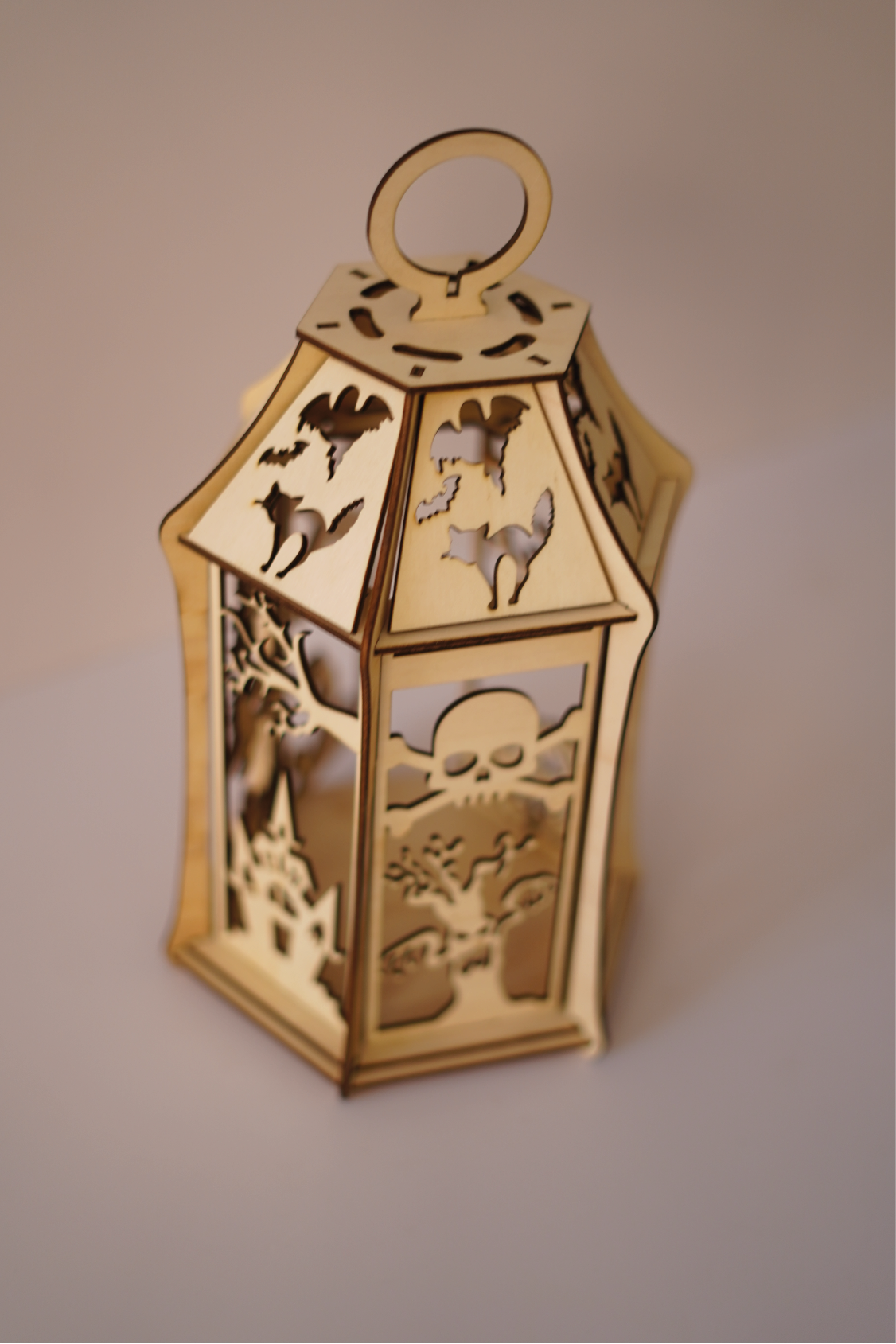 Illustration for Halloween Wooden Lantern – Laser Cut Files (SVG, EPS, PDF) for 3mm Wood