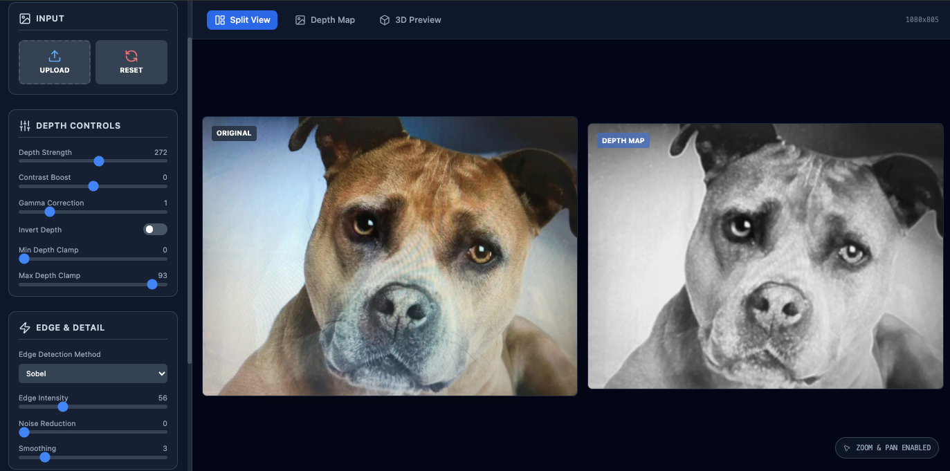 Free  Image to Depth Map Generator for Laser Engraving & CNC