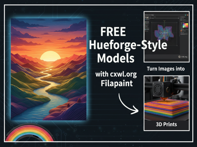 Free Hueforge Style Models with cxwl.org Filapaint – Turn Images into 3D Prints