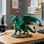 The Emerald Guardian: A 3D model in Low-Poly Engineering (STL – 3MF)